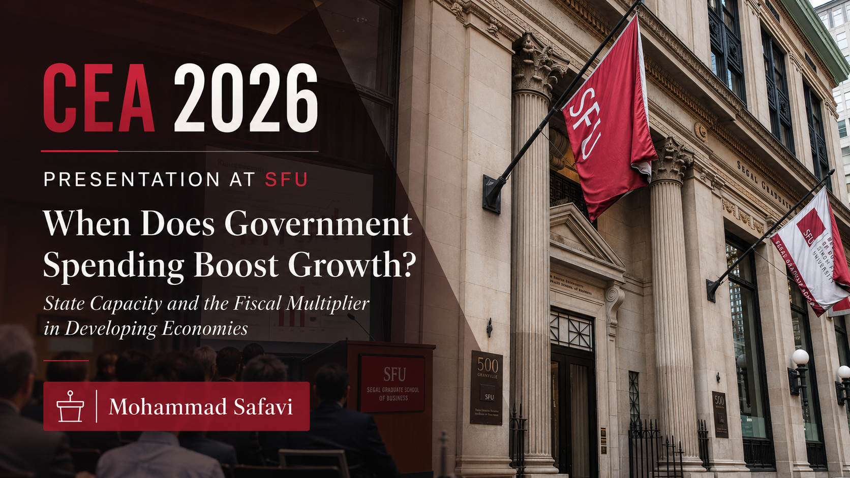 Research Presentation at CEA 2026, Simon Fraser University