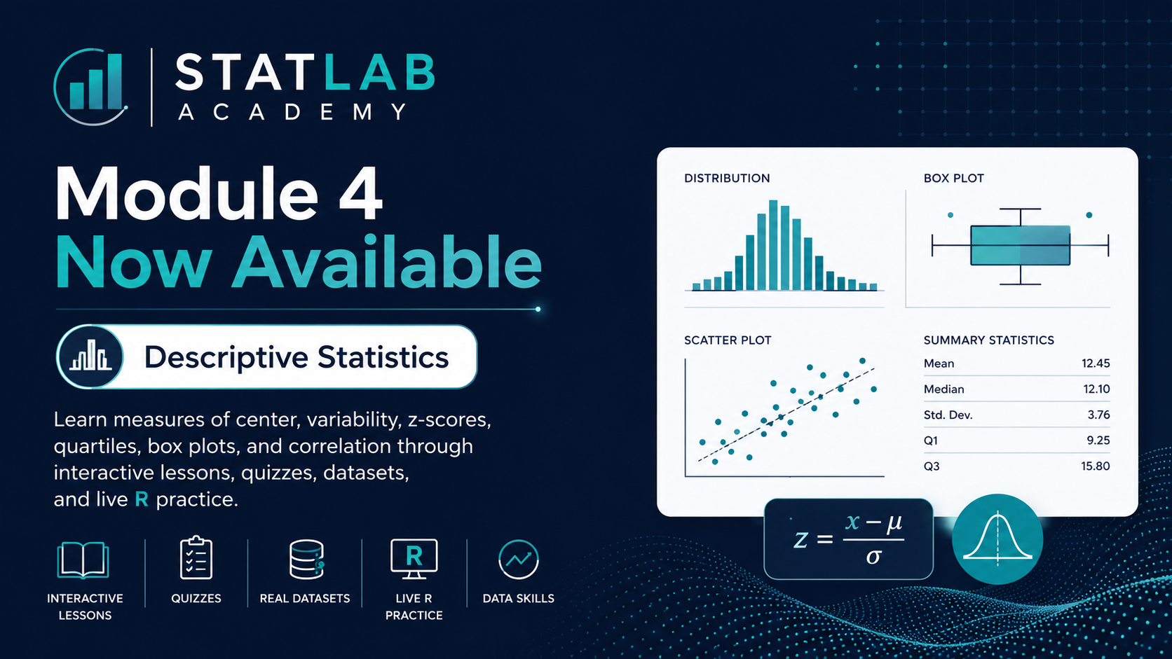 Module 4: Descriptive Statistics Is Now Available on STATLAB Academy
